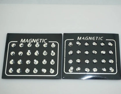 Diamond magnetic earrings set